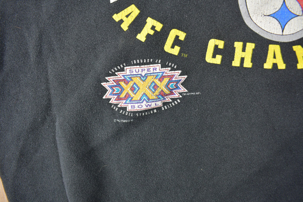 Vintage 1996 Pittsburgh Steelers NFL AFC Champions Football Crewneck Sweatshirt Made In USA