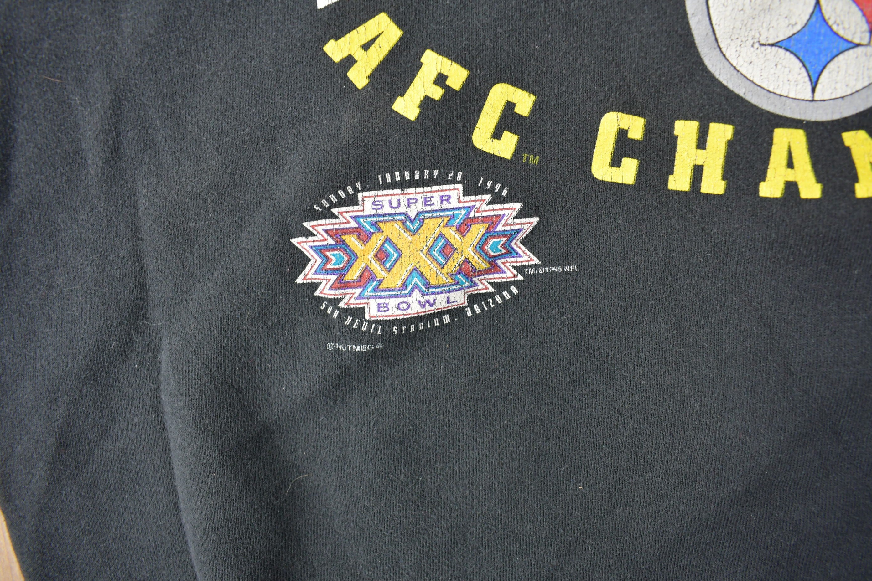 Vintage 1996 Pittsburgh Steelers NFL AFC Champions Football Crewneck Sweatshirt Made In USA