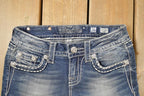 Vintage Deadstock Y2K Miss Me Bedazzled Low Rise Jeans Women's Size 26x31