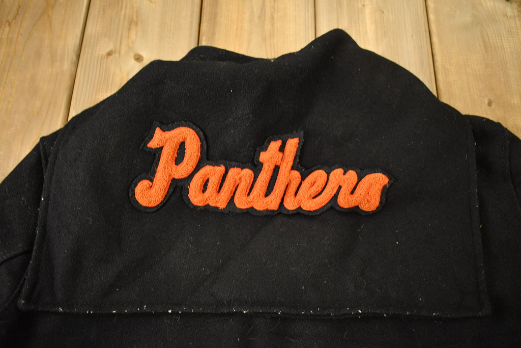 Vintage 1985 T Panthers Wool Letterman Varsity Jacket