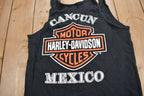 Vintage 1990s Harley Davidson Motorcycles Cancun Mexico Tank Top Shirt