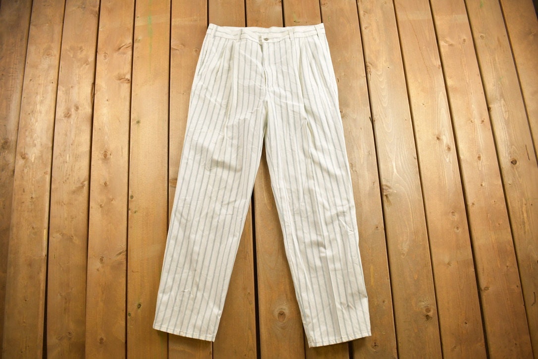 Vintage 1970s Levi's Officer Corps Striped Pants Size 34 x 31