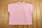 Vintage 1990s Womens Blair Pink Abstract Button Up Shirt