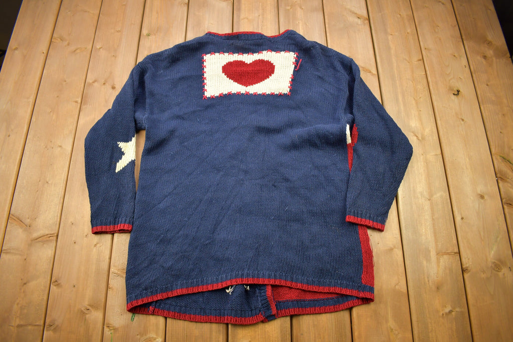 Vintage 1990s Marsh Landing USA Bear Knitted Cardigan Sweater