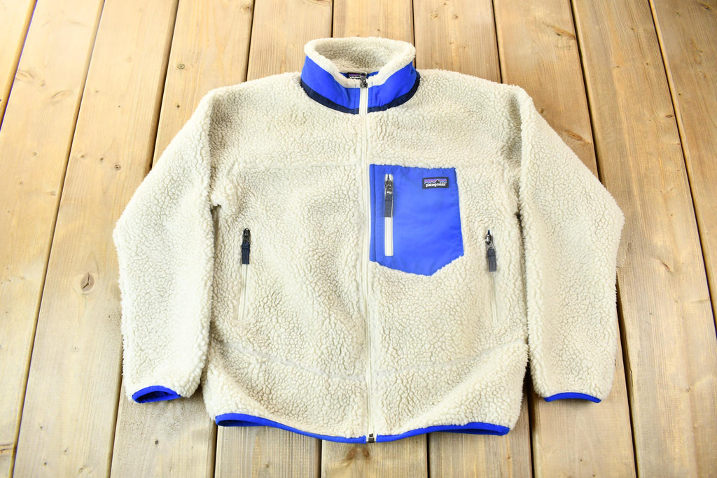 Vintage Y2K Patagonia Oatmeal Deep Pile Fleece Youth Sized Sweater / 90s Patagonia / Streetwear / Athleisure / Hiking / Size L (12)
