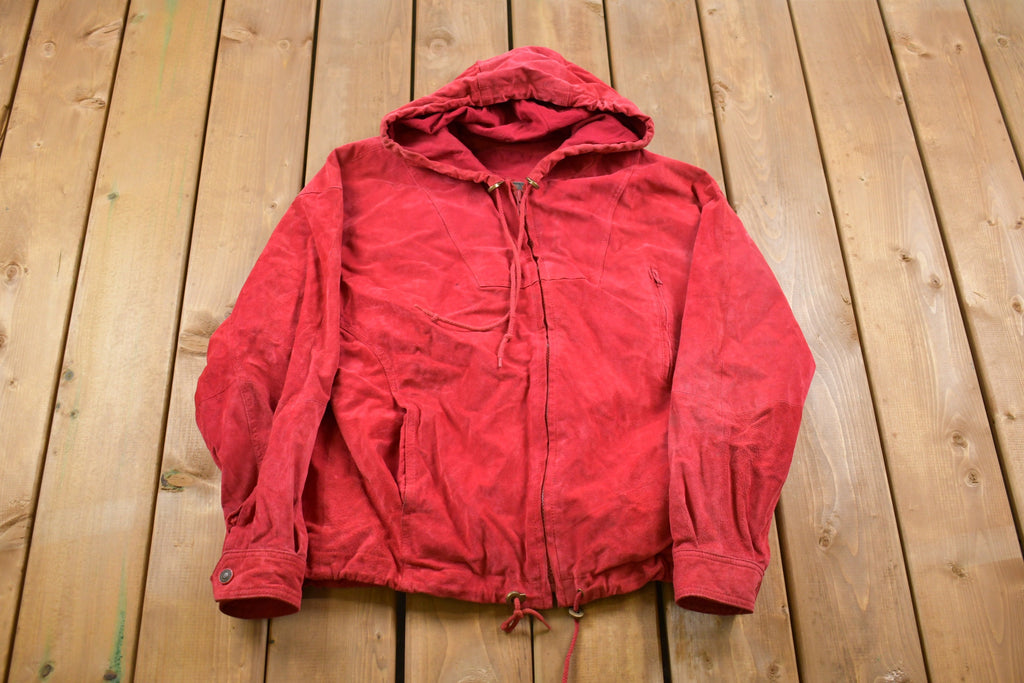 Vintage 1980s Adventure Bound Suede Leather Full Zip Jacket