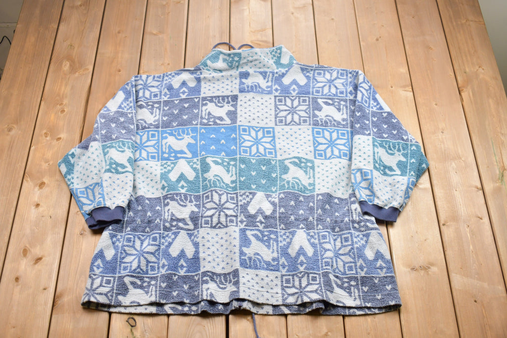 Vintage 1990s Veneszia Zip Up Fleece Sweater
