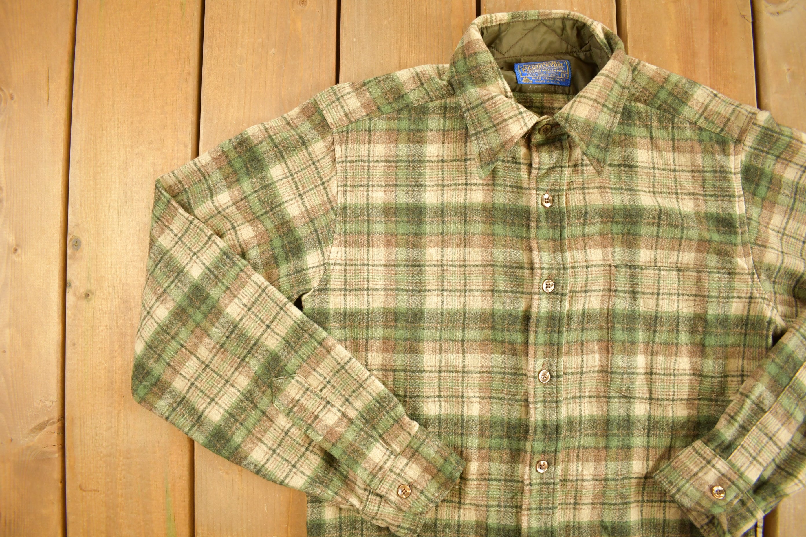 Vintage 1990s Pendleton Plaid Button Up Shirt Size L