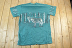 Vintage 1990s 2 Wolves All Over Print Outdoors T-Shirt