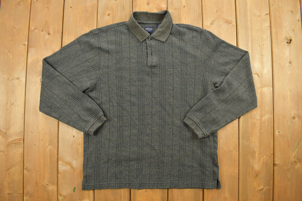 Vintage 1990s Arrow Striped Long Sleeve Button Up Shirt