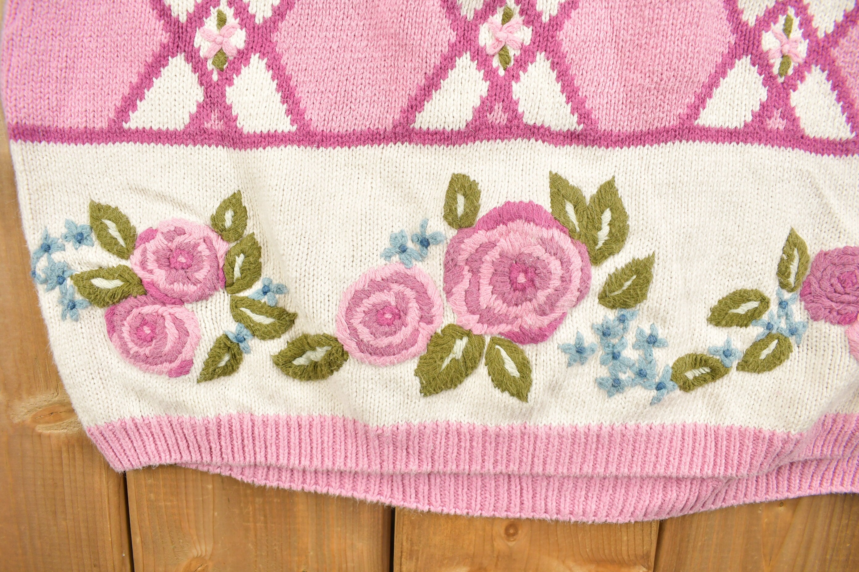 Vintage 1990s Floral Mock Neck Crewneck Sweatshirt