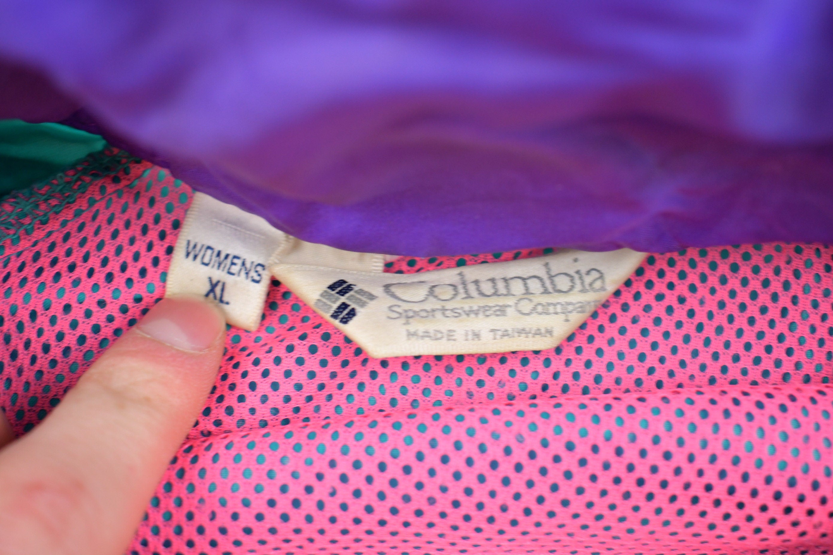 Vintage 1990s Columbia Color Block Windbreaker Jacket