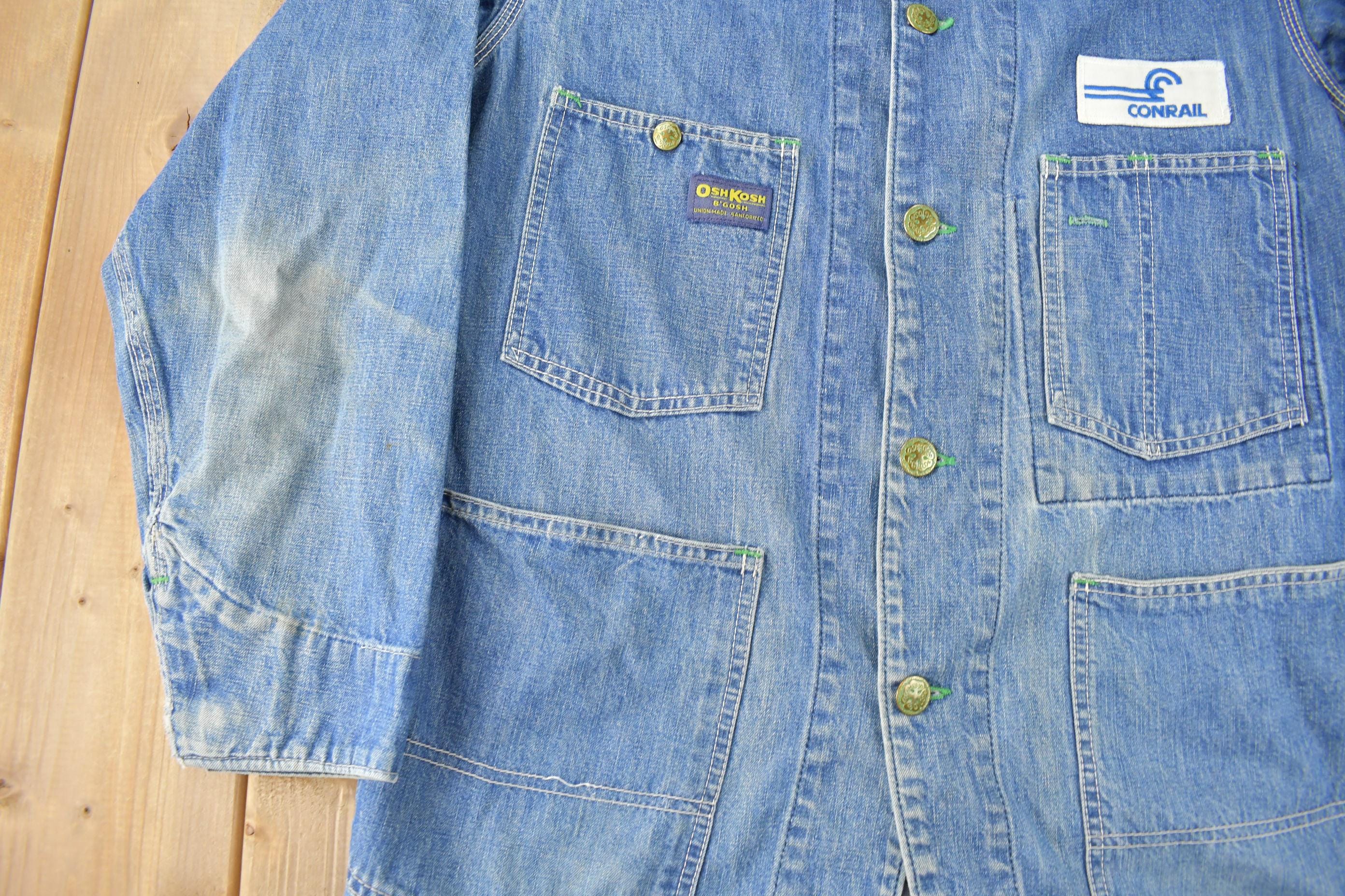 Vintage 1980s Osh Kosh B'Gosh Con Rail Patch Chore Coat
