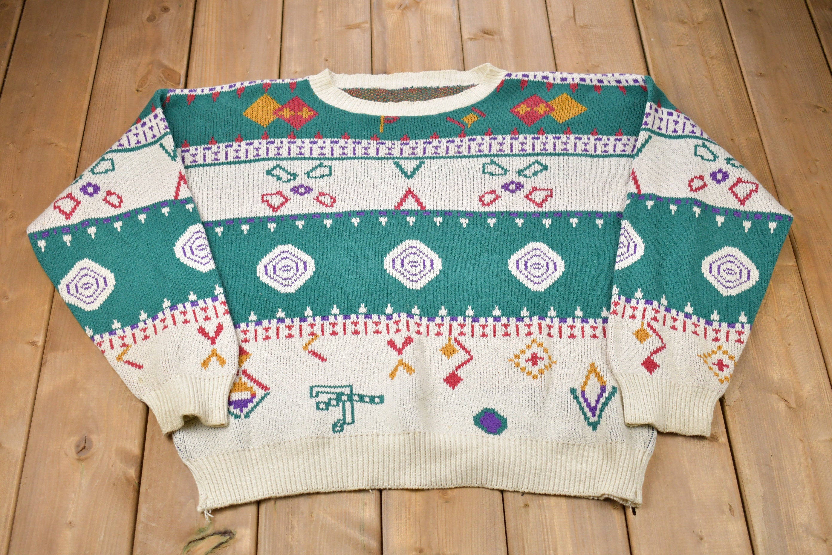 Vintage 1990s Abstract Knitted Sweater