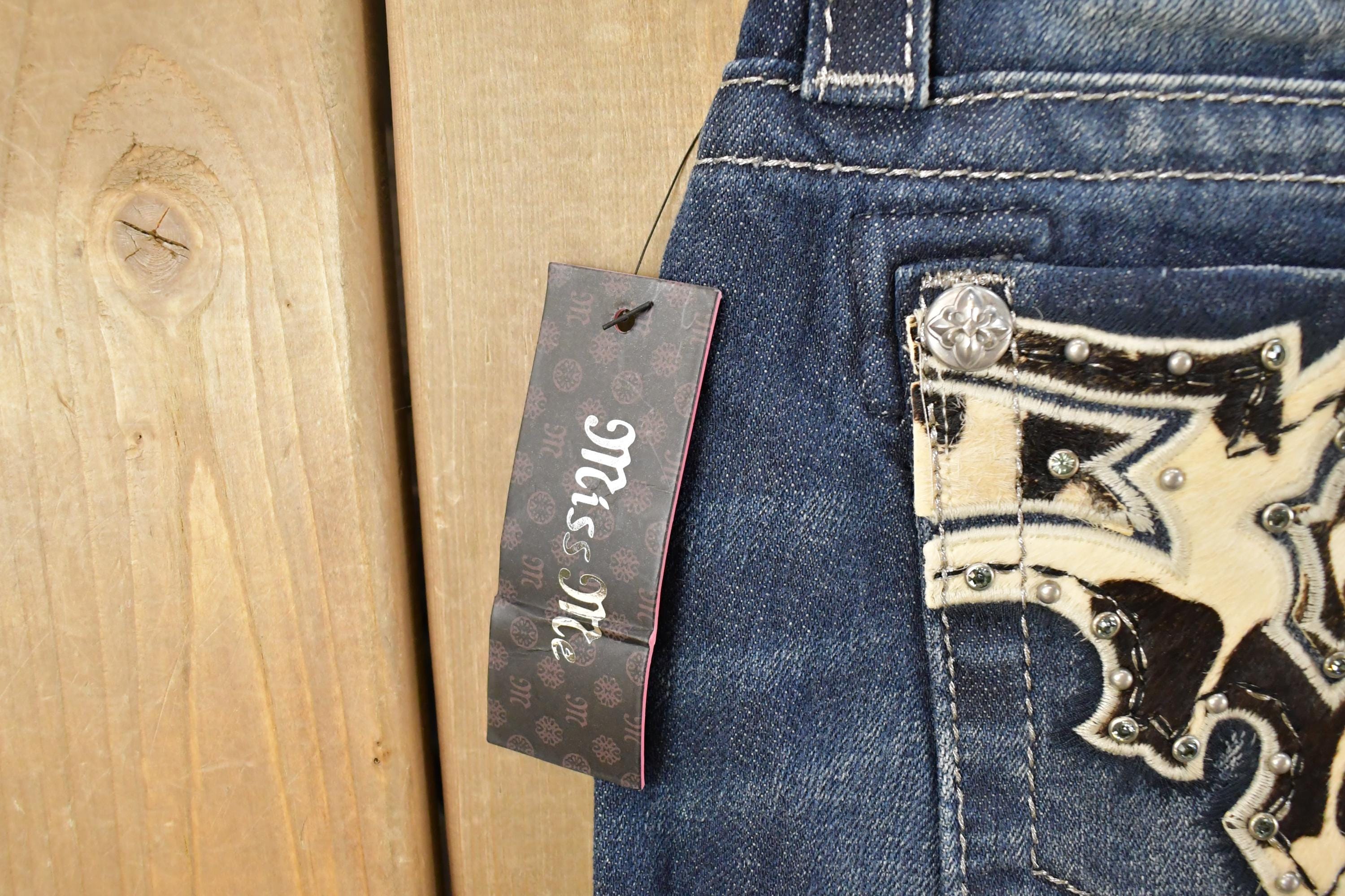 Vintage Deadstock Y2K Miss Me Bedazzled Low Rise Jeans Women's Size 26x31