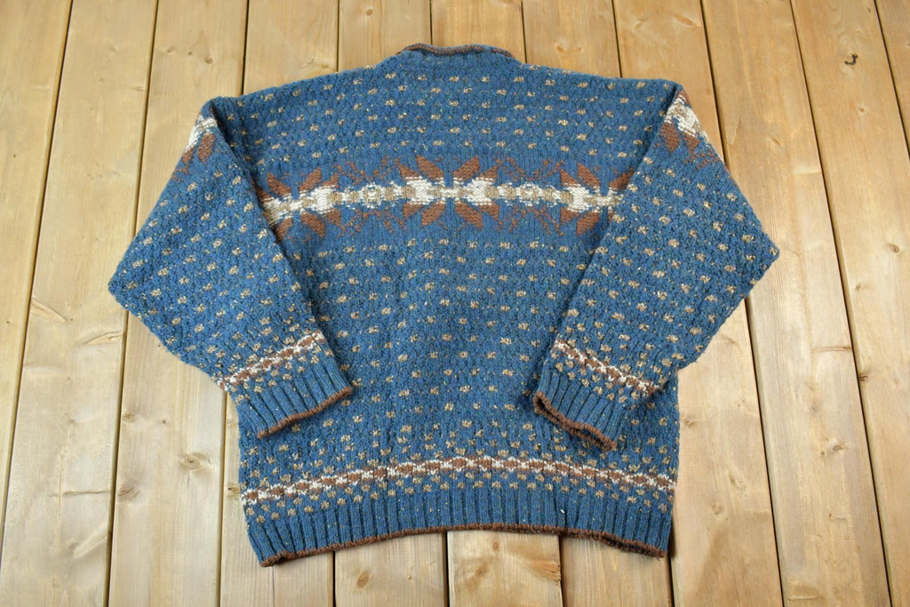 Vintage 1990s Fisherman Out Of Ireland Wool And Silk Knit Crewneck Sweater