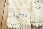 Vintage 1990s Summer Fun Spring Winter Fall Hand Embroidered Knit Cardigan Sweater Made In USA