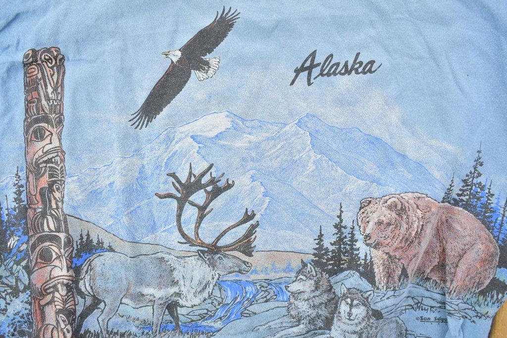 Vintage 1990s Alaska Soaring Eagle Souvenir T-Shirt