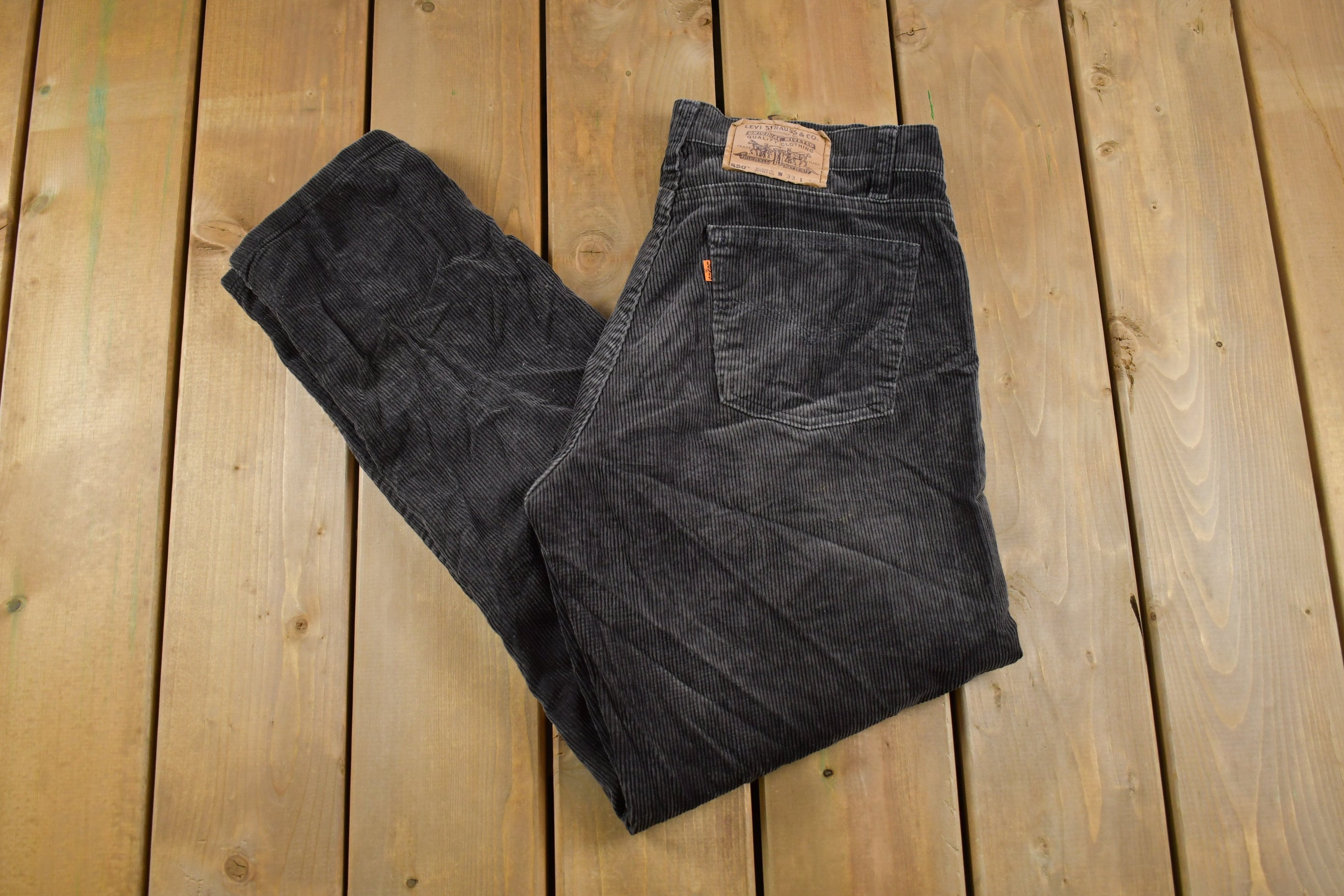 Vintage 1990's Levi's 550 Orange Tab Corduroy Trousers Size 32 x 30