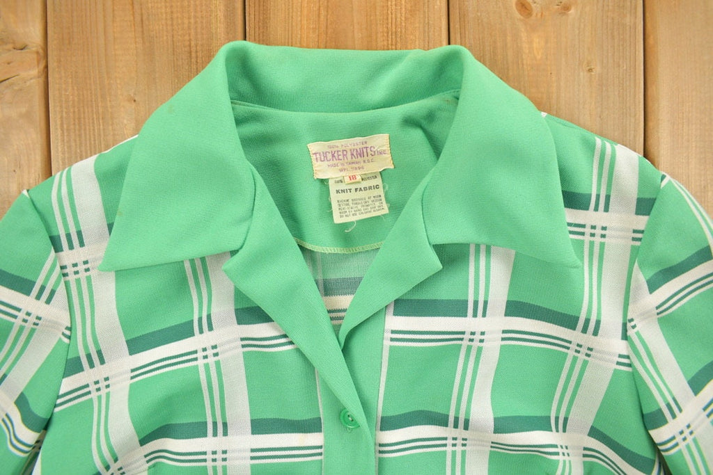 Vintage 1970s Plaid Blazer Jacket