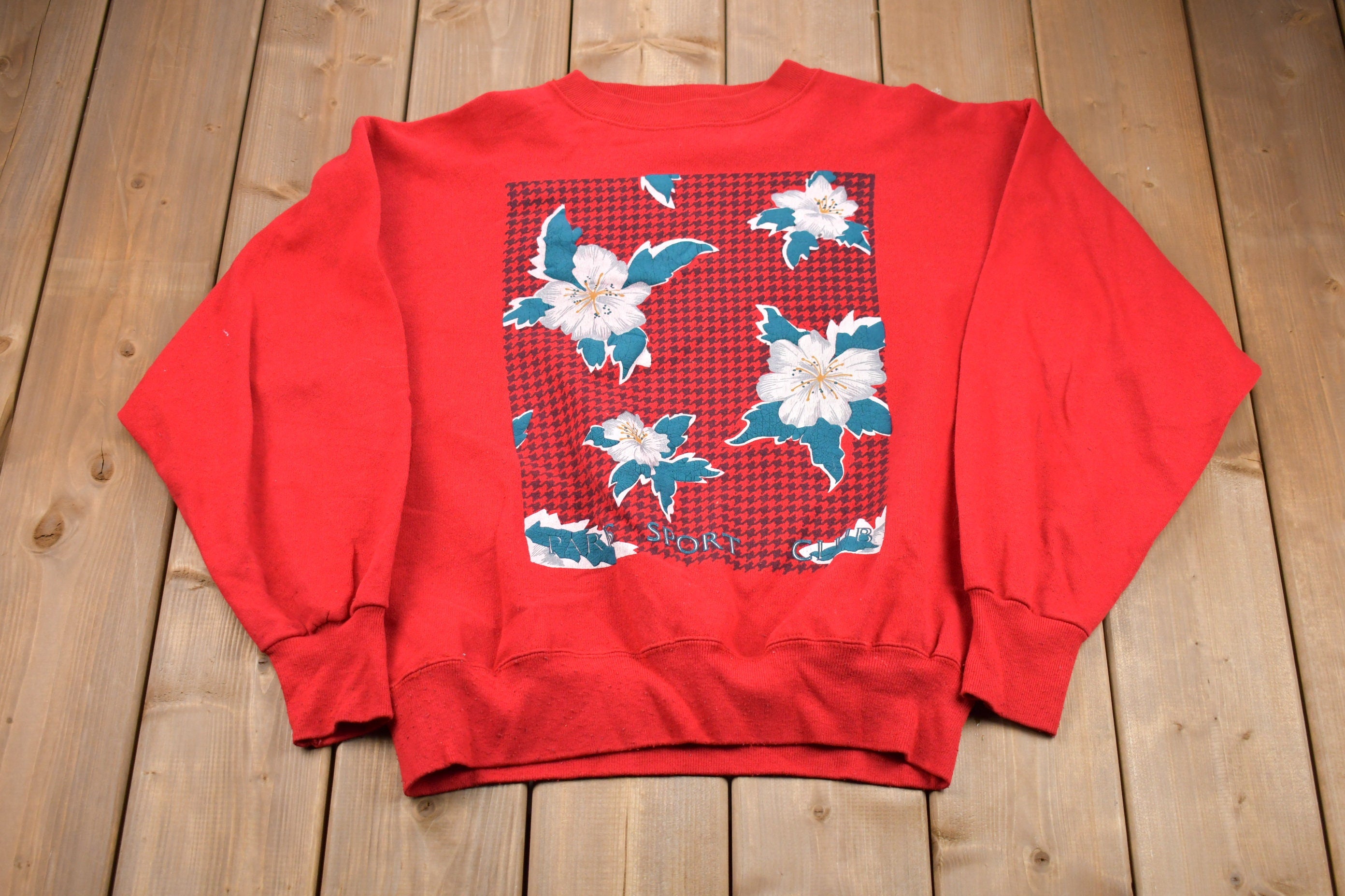 Vintage 1990s Floral Print Crewneck