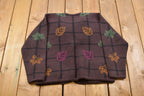 Vintage 1990s Crystal Kobe Fall Season Button Up Cardigan Sweater