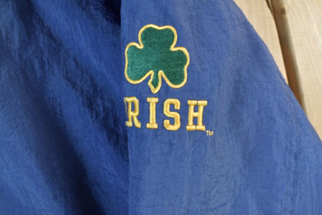 Vintage 1990s Notre Dame University Quarter Zip Collegiate NCAA Pullover Jacket
