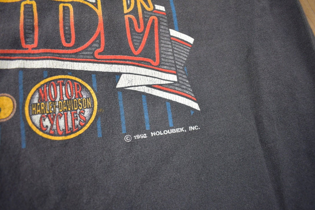 Vintage 1992 Harley Davidson Motorcycles Ventura California Single Stitch Graphic T-Shirt Made In USA
