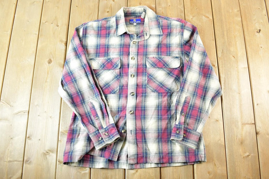Vintage 1990s BurryLane Plaid Flannel Button Up Shirt Men's L