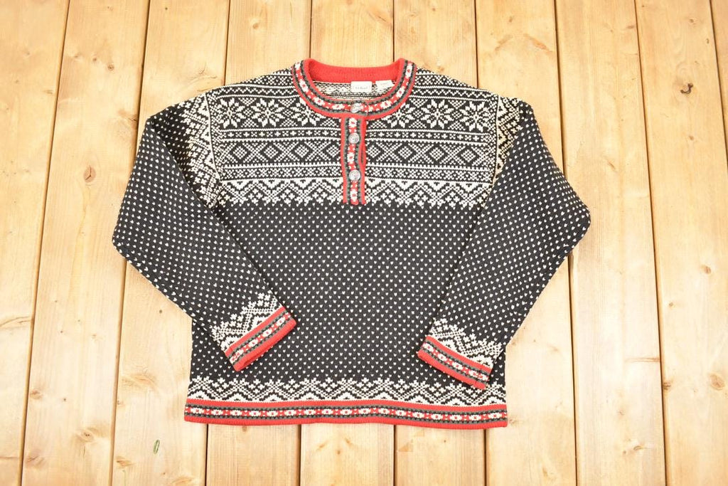 Vintage 1990s LL Bean Lambswool Quarter Button Knit Crewneck Sweater Women's S / 90s Knitted Sweatshirt / Vintage Preppy Knits