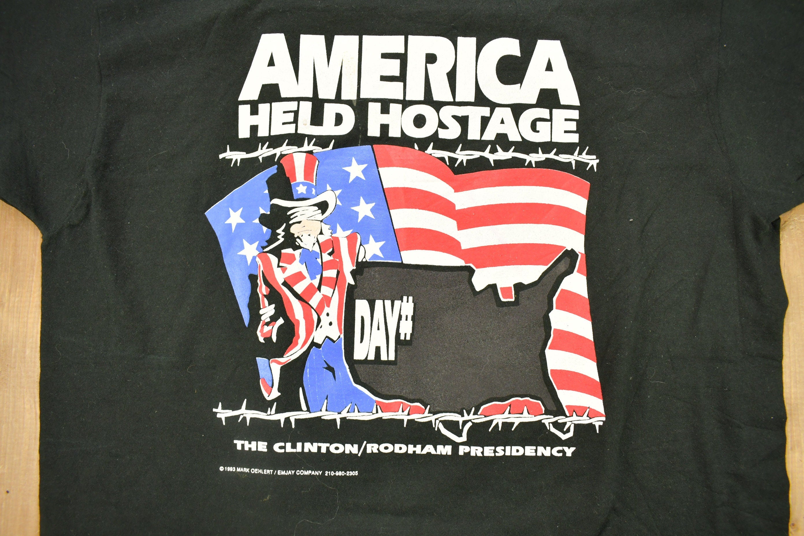 Vintage 1993 America Held Hostage Graphic T Shirt