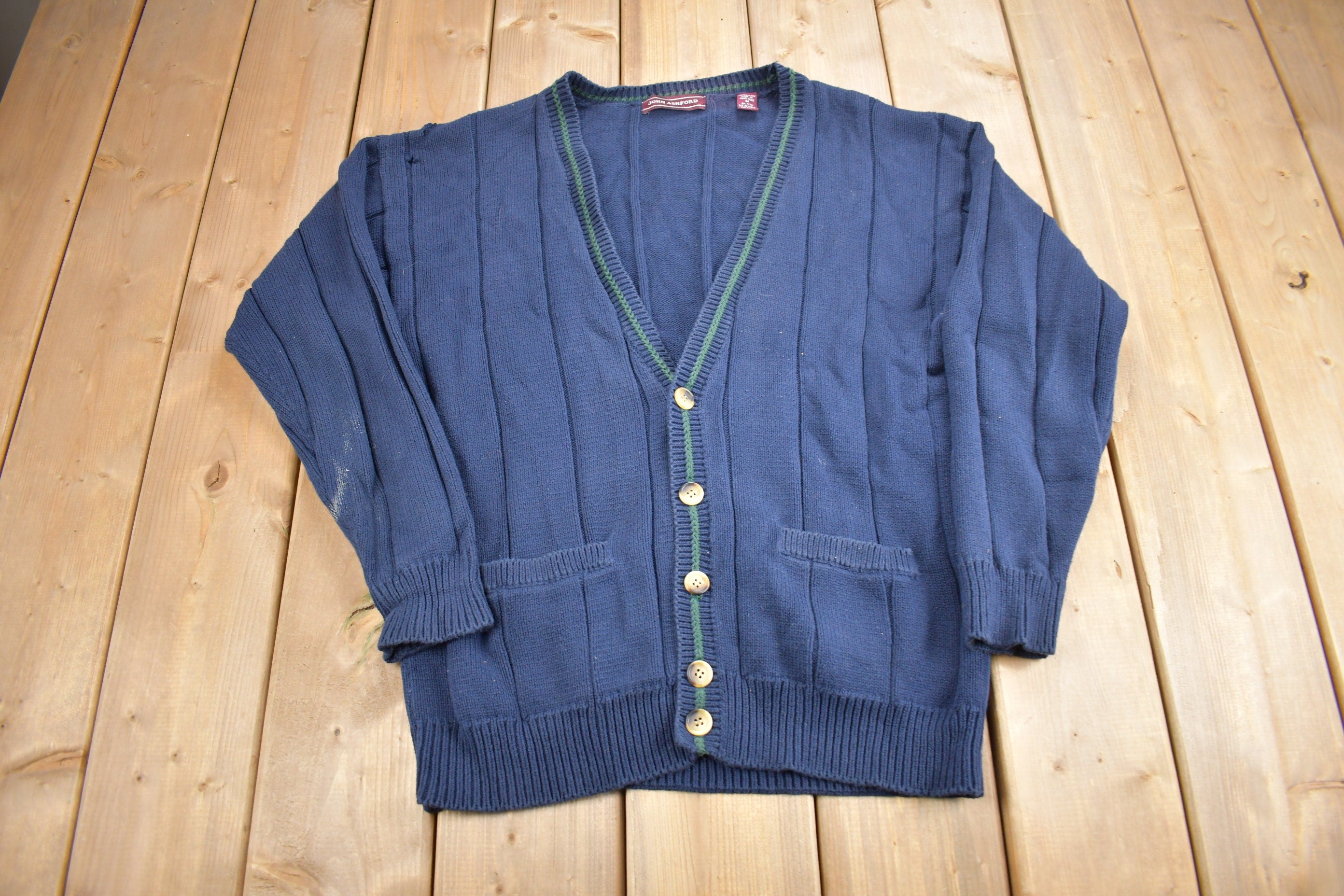 Vintage 1990s John Ashford Knit Cardigan Sweater