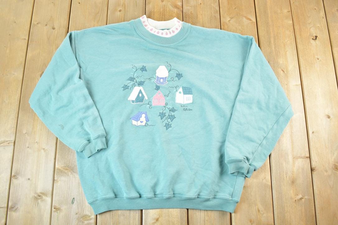 Vintage 1990s Northern Treasures Double Collar Crewneck Sweatshirt Womens L