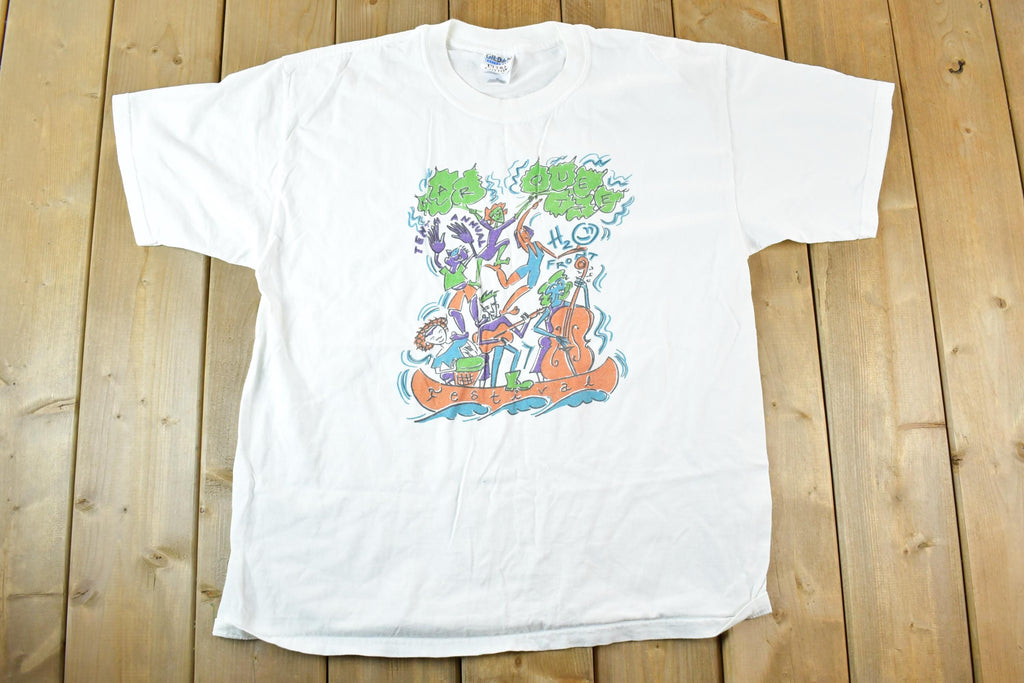 Vintage 1990s H2O Front Festival Souvenir Cartoon T-Shirt Men's L