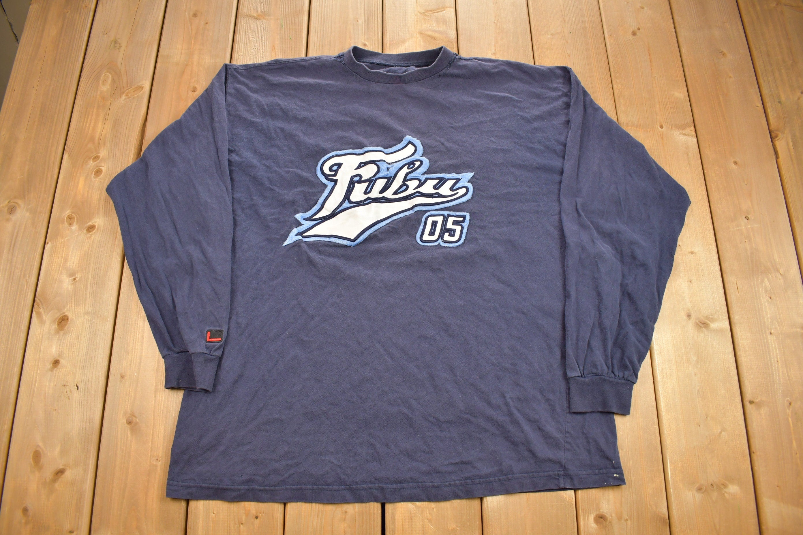 Vintage 1990s FUBU Embroidered Long Sleeve T-Shirt Hip Hop Apparel