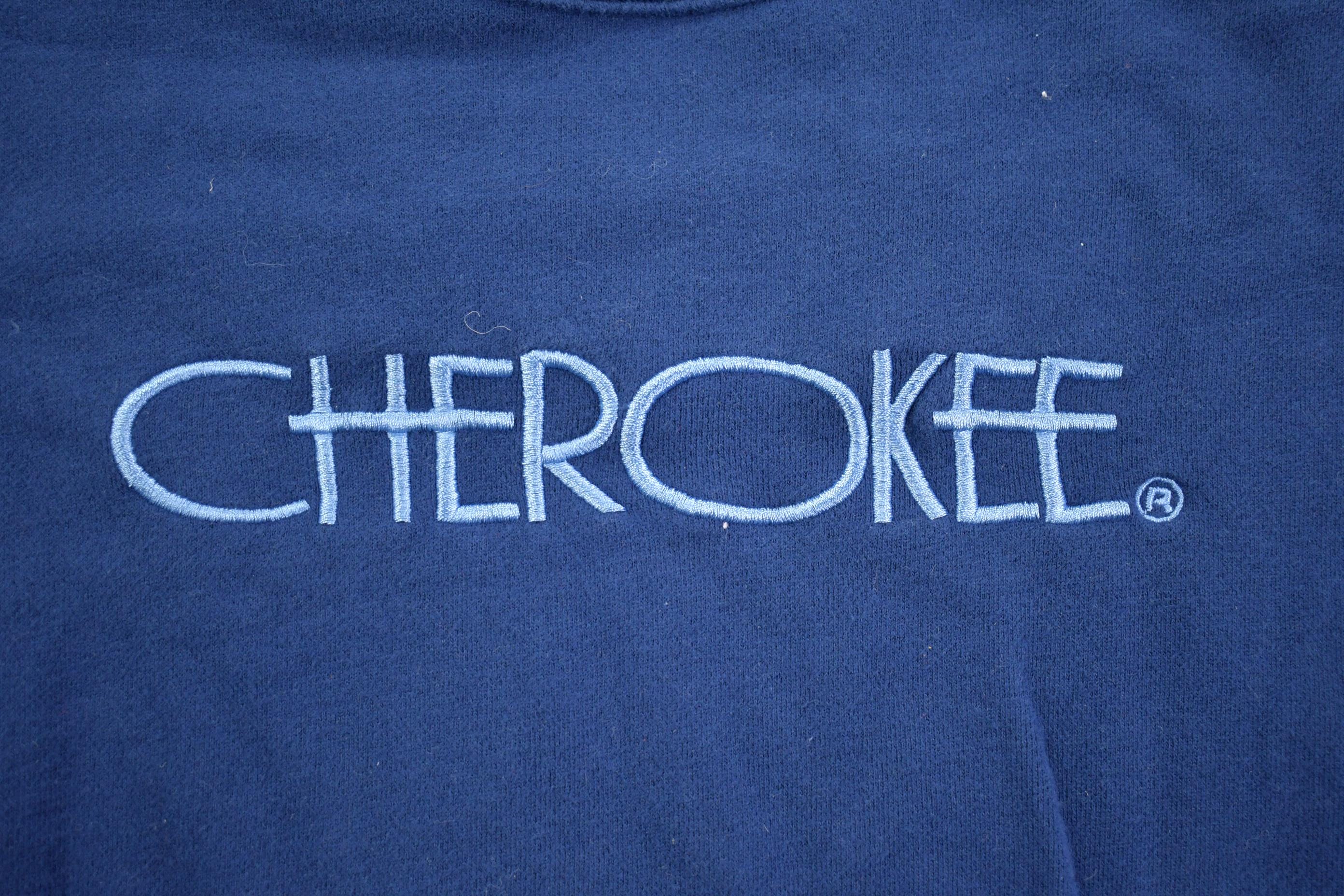 Vintage 1990s Navy "Cherokee" Embroidered Crewneck - Large