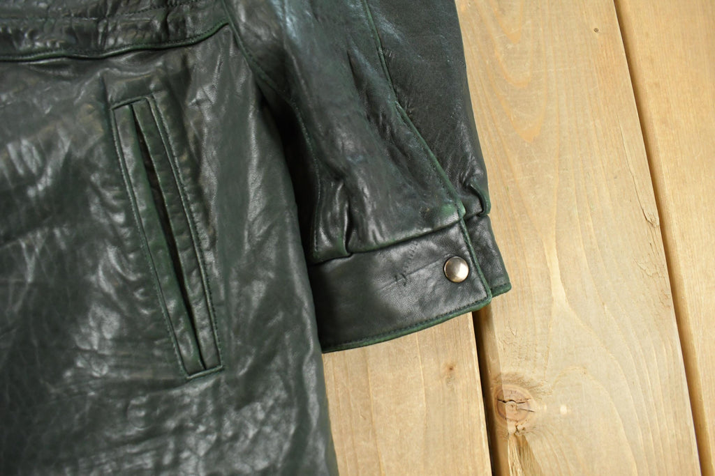 Vintage 1980s Ocean West Leather Long Coat Women's Large