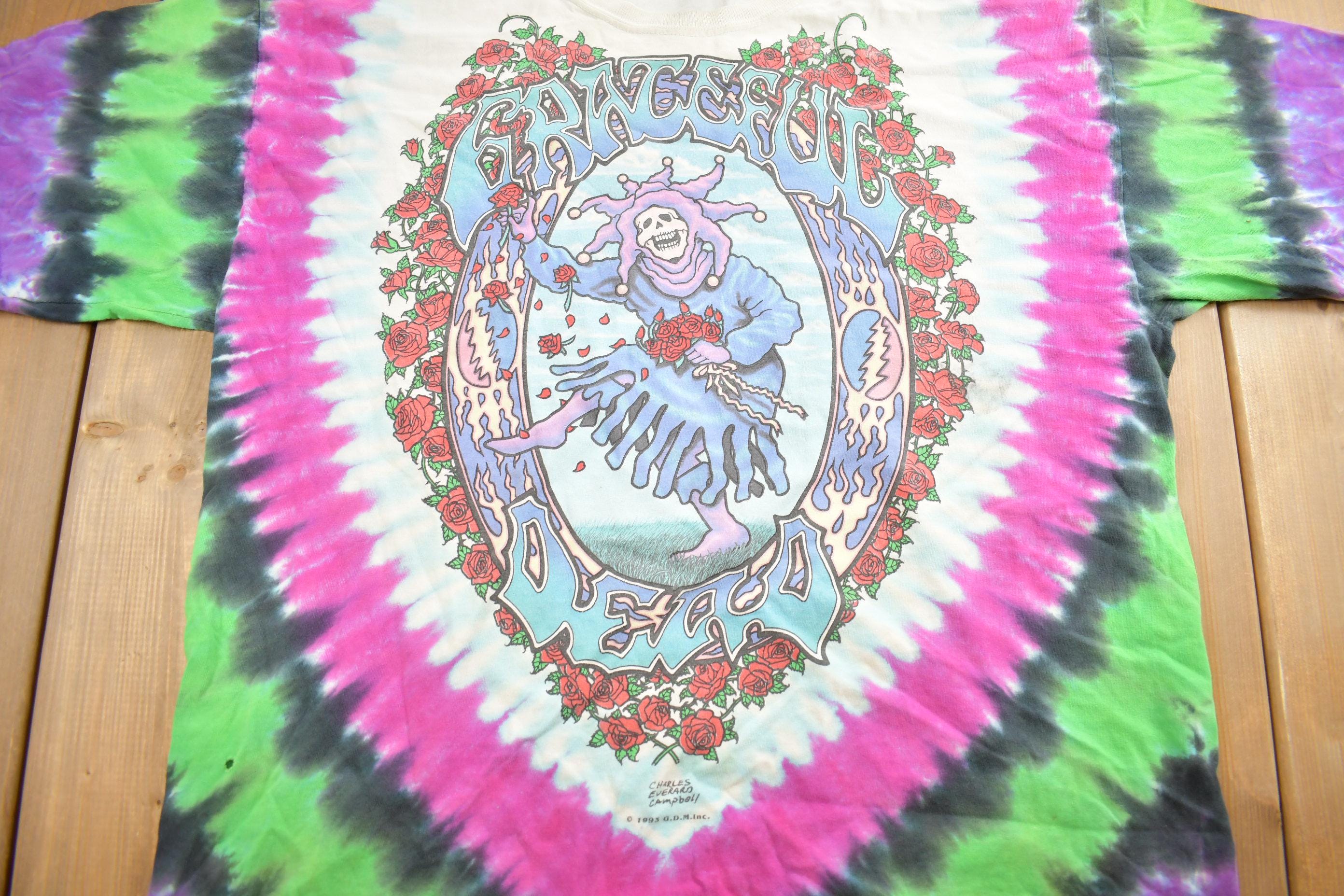 Vintage 1993 Grateful Dead All Over Print Tie Dye T-shirt Made In USA