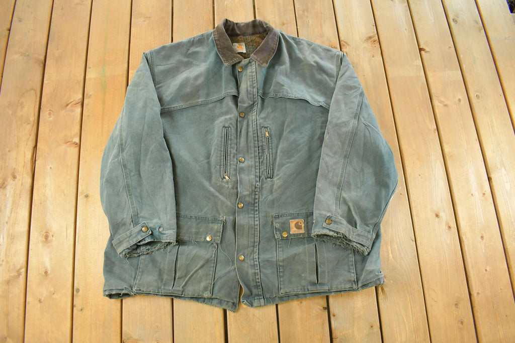 Vintage 1990s Distressed Carhartt Blanket Lined Field Coat Men's XL