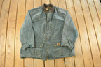 Vintage 1990s Distressed Carhartt Blanket Lined Field Coat Men's XL