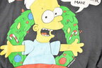 Vintage 1990 The Simpsons Santa Bart Simpson Peace On Earth Man Christmas Crewneck Sweatshirt Men's M