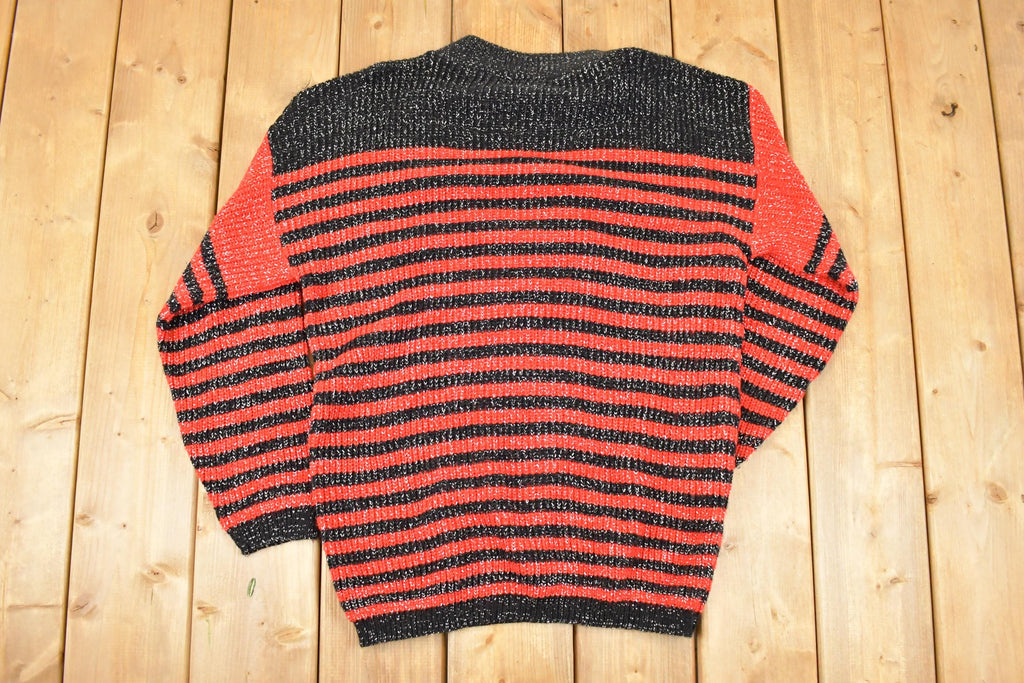 Vintage 1990s American Pride Sparkly Christmas Knit Crewneck Sweater Women's L