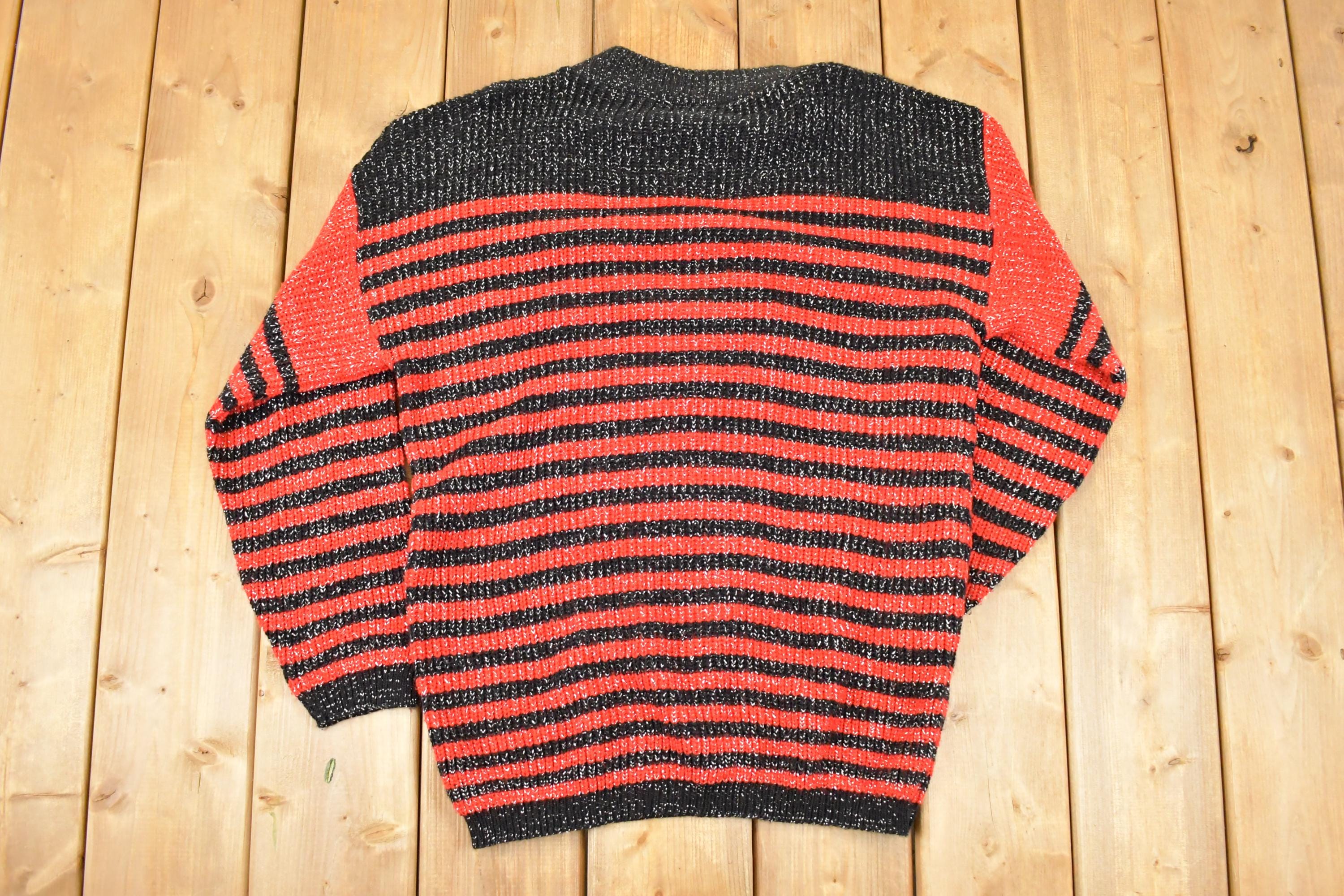 Vintage 1990s American Pride Sparkly Christmas Knit Crewneck Sweater Women's L