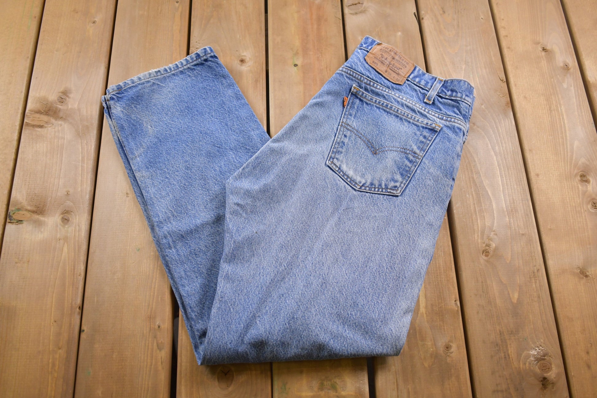 True Vintage 1970s Levi's 505 Orange Tab Jeans Size 36 x 31