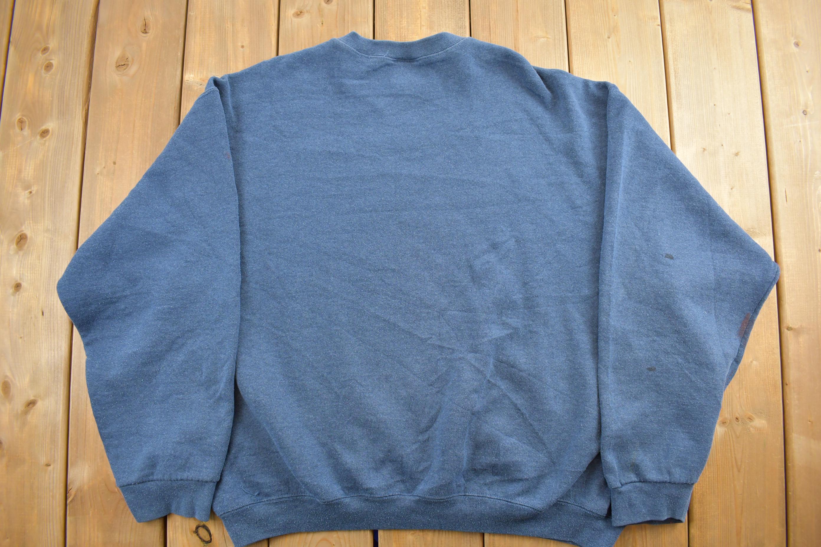 Vintage 1990s Blank Blue Wilson Crewneck Sweatshirt