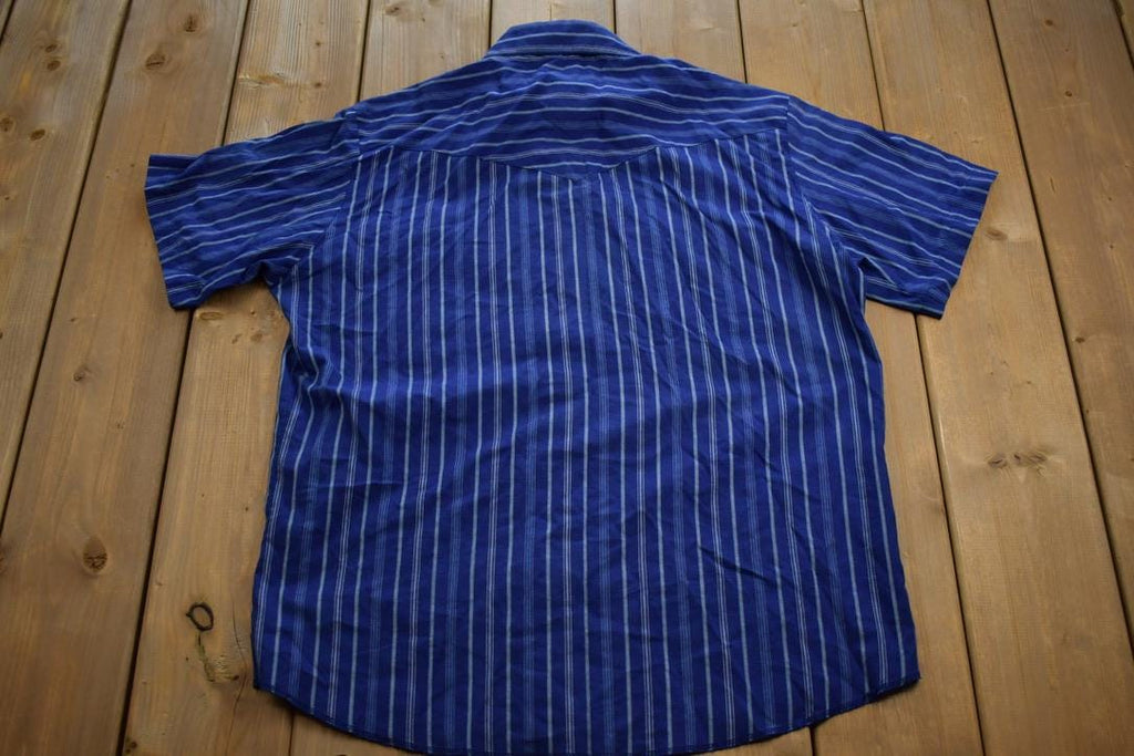 Vintage 1990s Wrangler Western Striped Snap Button Button Up Shirt