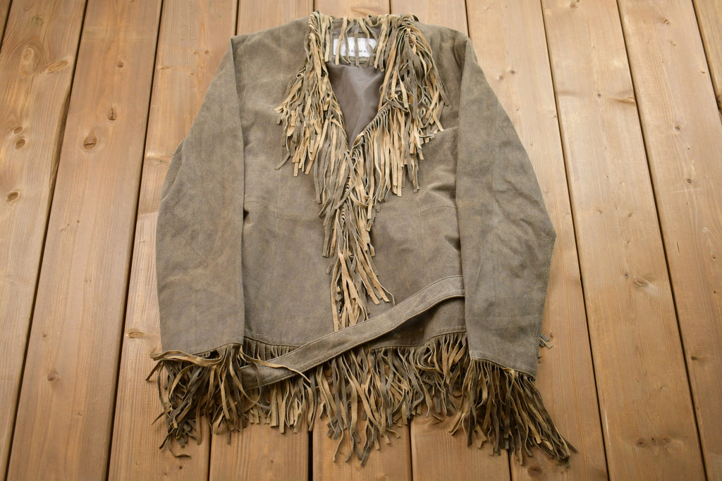 Vintage 1990s Wilsons Leather Maxima Leather Fringe Jacket