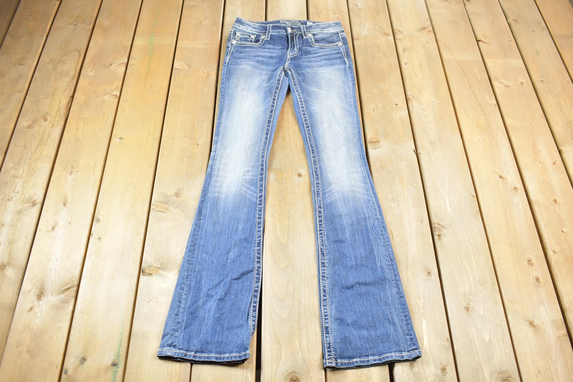 Vintage Y2K Miss Me Bedazzled Low Rise Jeans Size 26x36