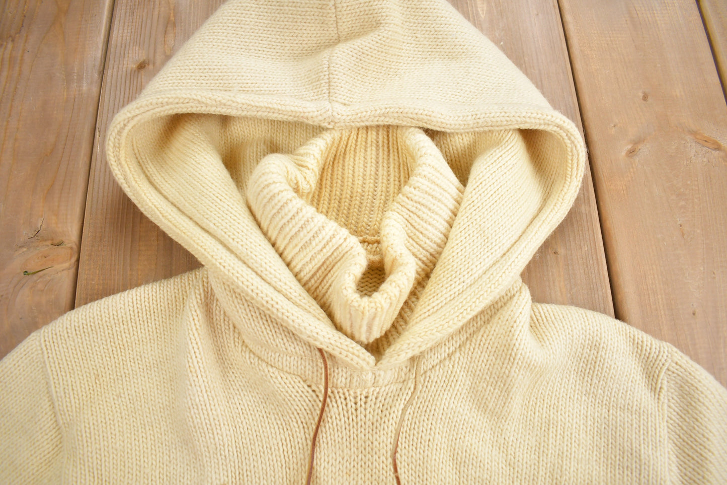 Vintage 1960s 100% Wool Knit Hoodie / True Vintage / Outdoorsman / Turtleneck Hoodie / Afterhood