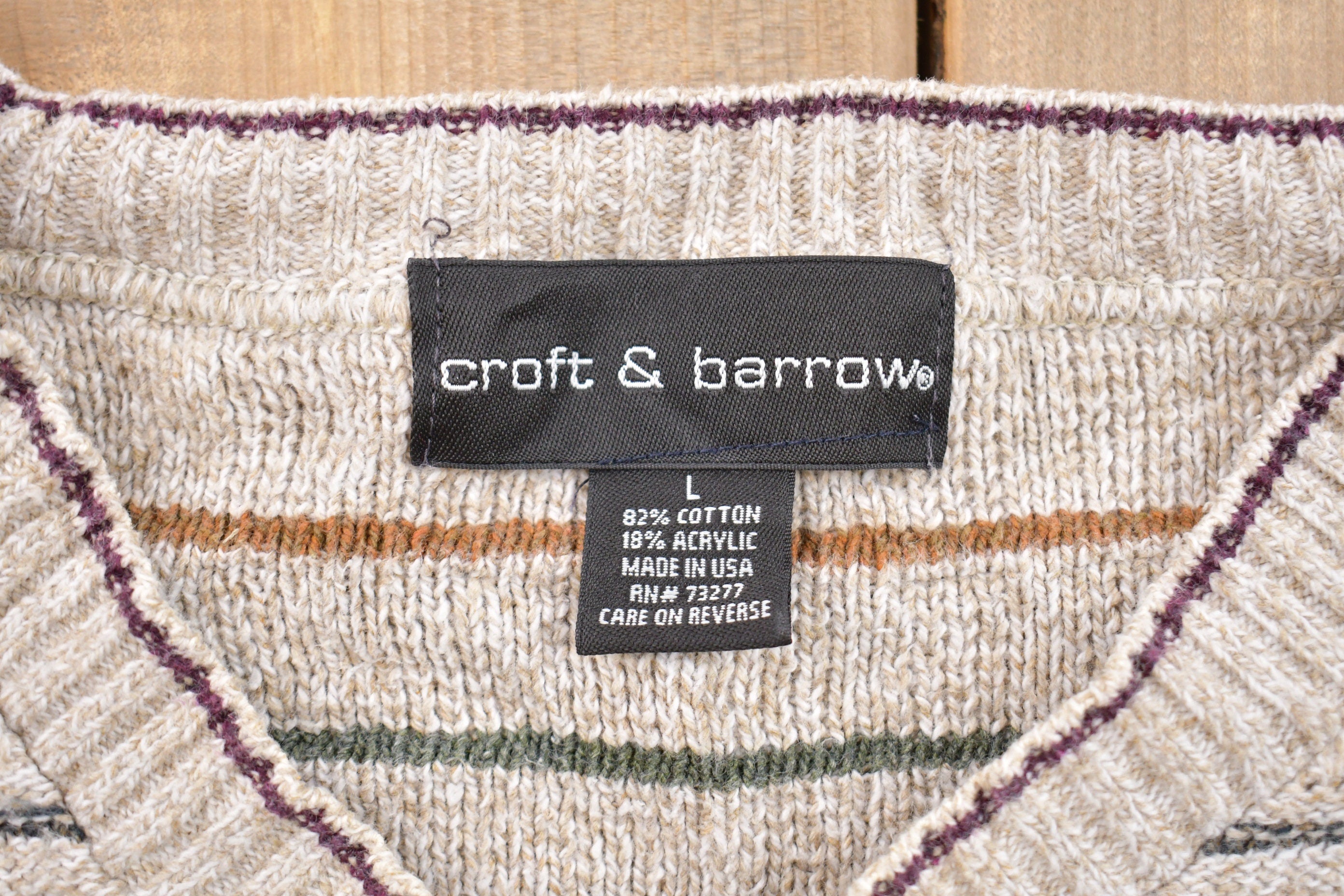 Vintage 1980s Croft & Barrow Abstract Knitted Sweater